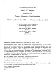Jack Klaasen- Tonny Stadhouders