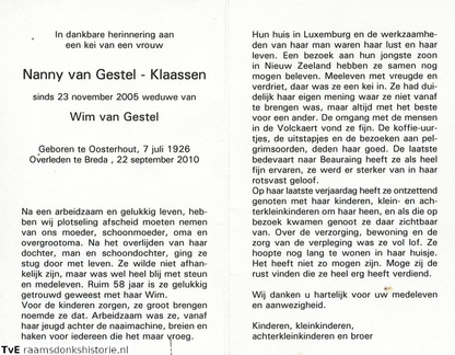 Nanny Klaassen- Wim van Gestel