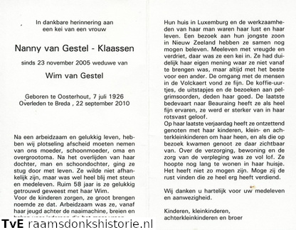 Nanny Klaassen Wim van Gestel