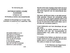 Antonius Maria Louise Kleemans Petronella Maria van Eggermond