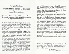 Wilhelmina Berdina Klerks Adrianus Leijtens