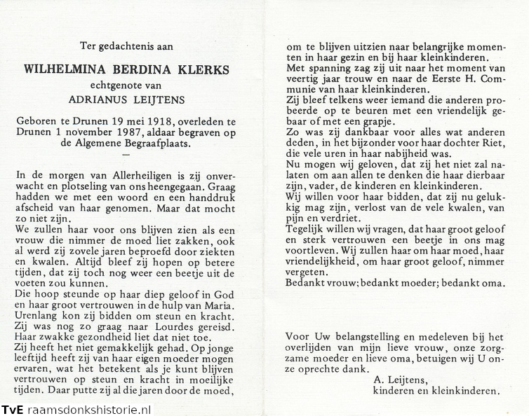 Wilhelmina Berdina Klerks Adrianus Leijtens