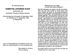 Hubertus Johannes Klerx- Norbertha Theodora Adriana Vermeer