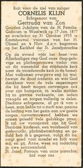Cornelis Klijn- Gertruda van Zon