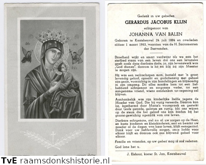 Gerardus Jacobus Klijn- Johanna van Balen