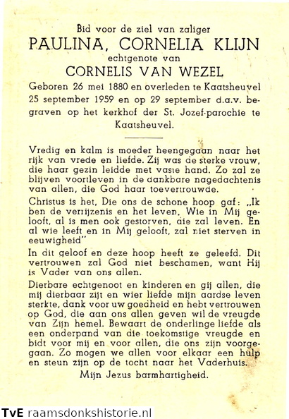 Paulina Cornelia Klijn- Cornelis van Wezel
