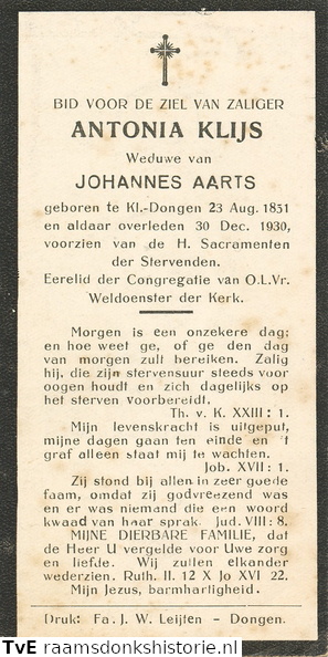 Antonia Klijs Johannes Aarts
