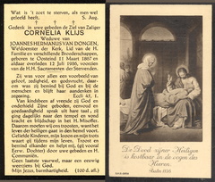 Cornelia Klijs- Joannes Hermanus van Dongen