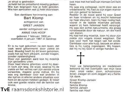 Bart Klomp- Greet Jansen- Annie van Hoof