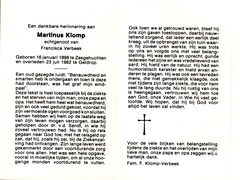 Martinus Klomp- Francisca Verbeek