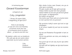 Gerard Kloosterman- Coby Jongenelen