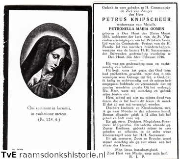 Petrus Knipscheer- Petronella Maria Oomen