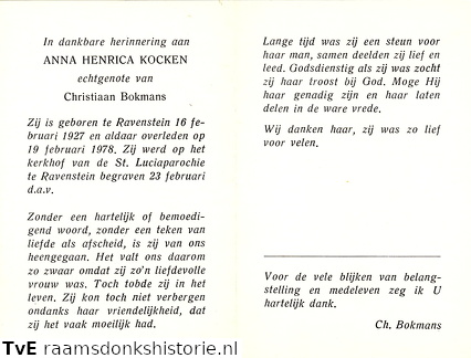 Anna Henrica Kocken- Christiaan Bokmans
