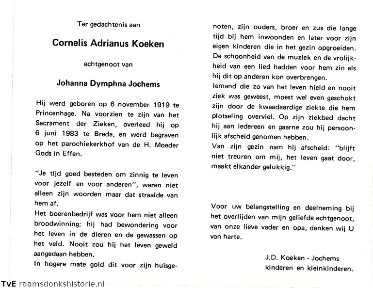Cornelis Adrianus Koeken- Johanna Dymphna Jochems