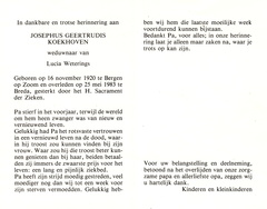 Josephus Geertrudis Koekhoven Lucia Weterings