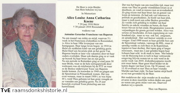Alice Louise Anna Catharina Koene Antonius Gerardus Franciscus van Haperen