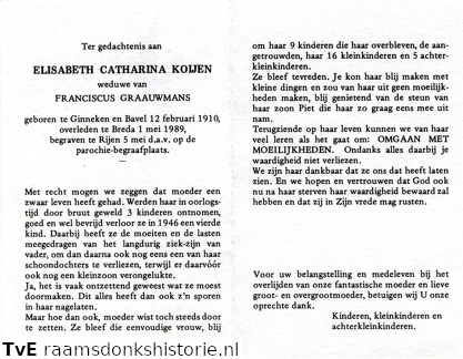 Elisabeth Catharina Koijen- Franciscus Graauwmans