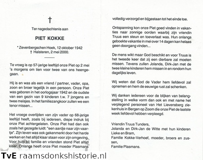 Piet Kokke- (vr) Truus Tunders