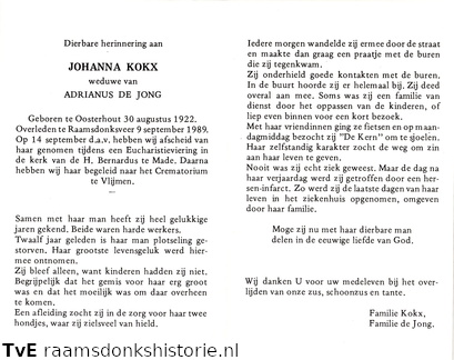 Johanna Kokx- Adrianus de Jong