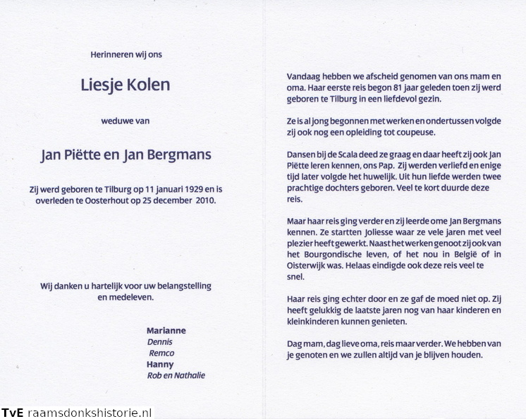 Liesje Kolen- Jan Piëtte-Jan Bergmans