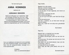 Anna Konings- Adrianus Dekkers
