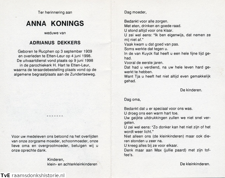 Anna Konings Adrianus Dekkers