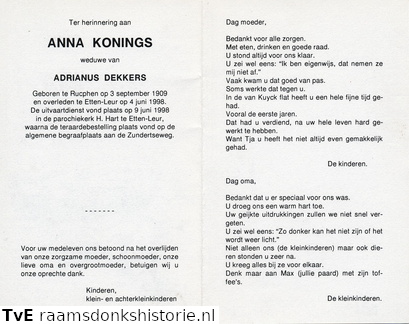 Anna Konings Adrianus Dekkers