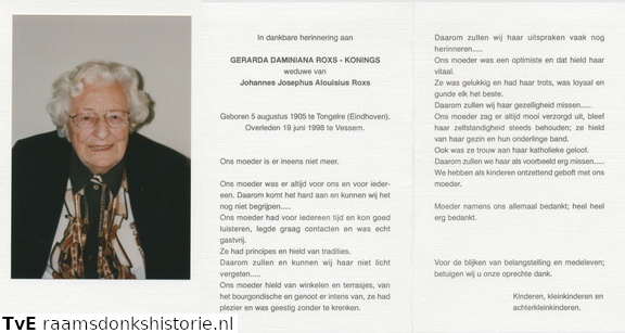 Gerarda Daminiana Konings- Johannes Josephus Alouisius Roxs