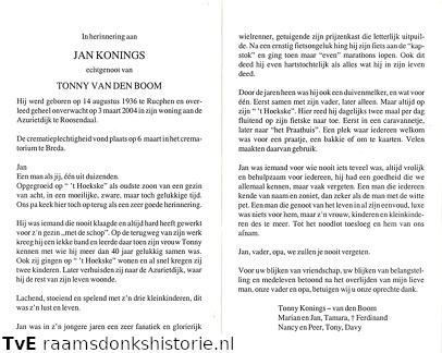 Jan Konings- Tonny van den Boom