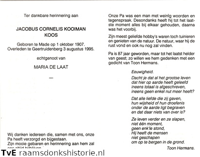 Jacobus Cornelis Kooiman- Maria de Laat