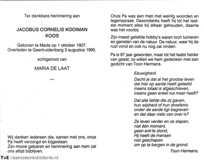 Jacobus Cornelis Kooiman Maria de Laat