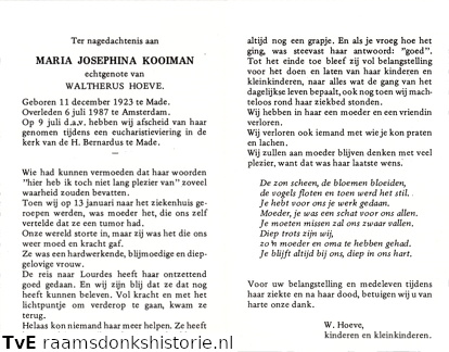 Maria Josephina Kooiman- Waltherus Hoeve