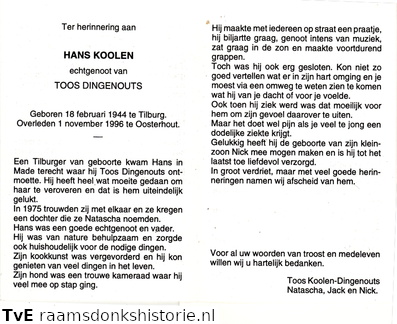Hans Koolen Toos Dingenouts
