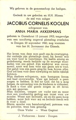 Jacobus Cornelis Koolen- Anna Maria Akkermans