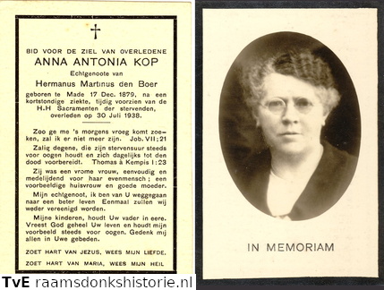 Anna Antonia Kop- Hermanus Martinus den Boer