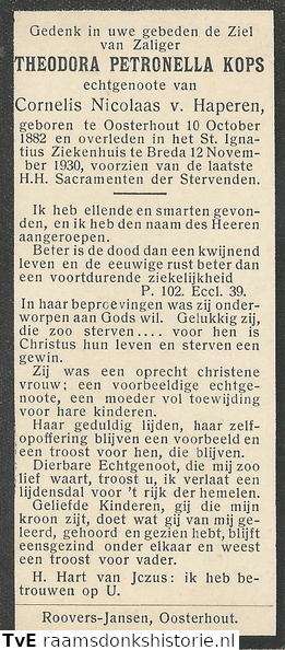 Theodora Petronella Kops Cornelis Nicolaas van Haperen