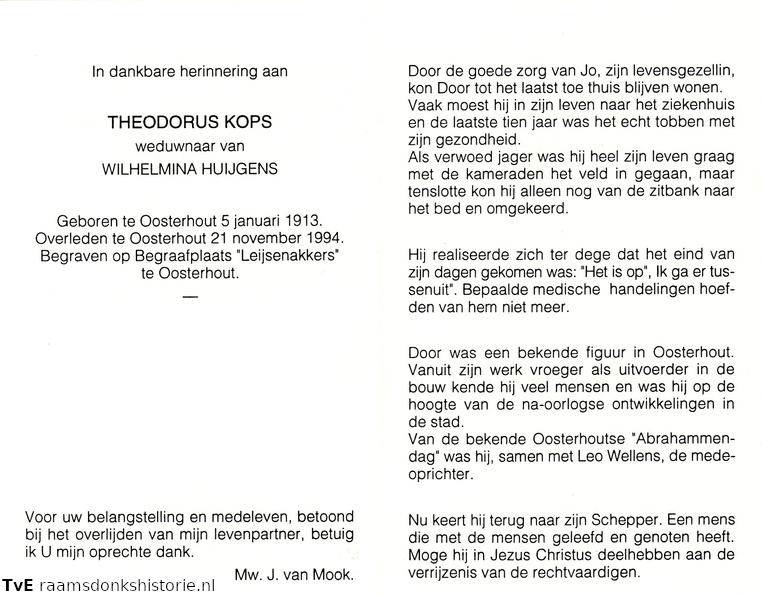 Theodorus Kops- Wilhelmina Huijgens