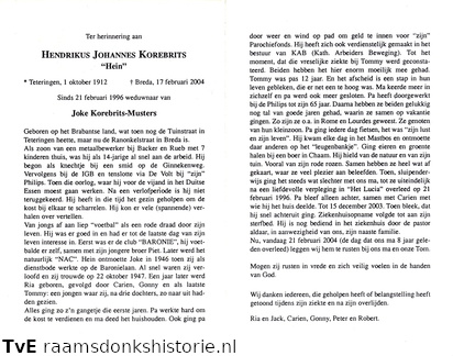 Hendrikus Johannes Korebrits- Joke Musters