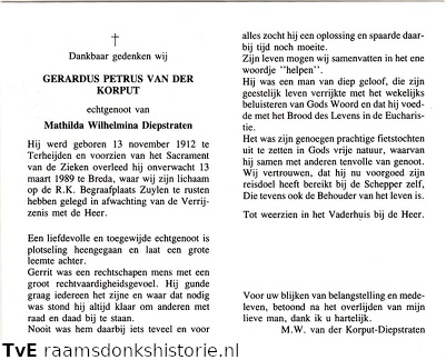 Gerardus Petrus van der Korput Mathilda Wilhelmina Diepstraten