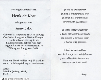 Henk de Kort Anny Bakx