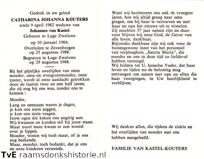 Catharina Johanna Kouters- Johannes van Kastel