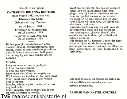 Catharina Johanna Kouters Johannes van Kastel