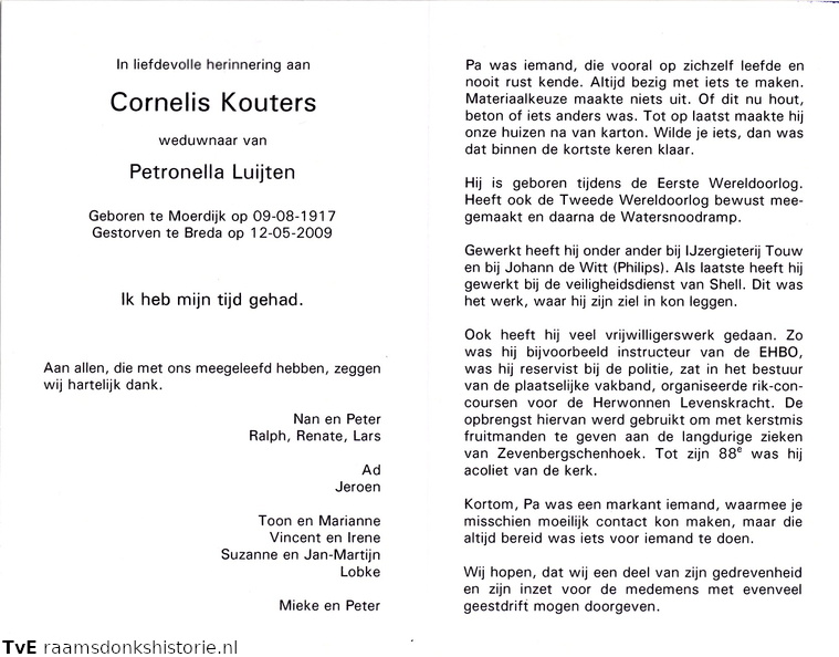 Cornelis Kouters- Petronella Luijten