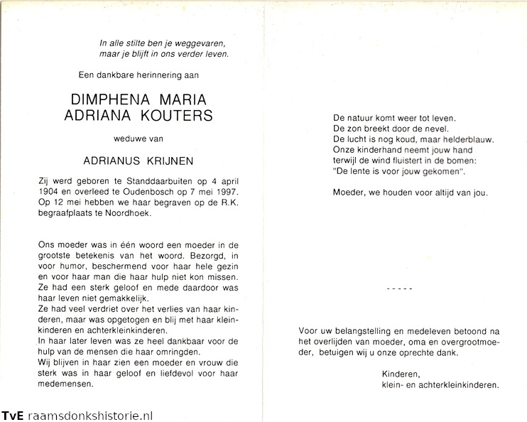 Dimphena Maria Adriana Kouters Adrianus Krijnen