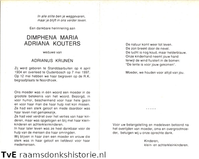 Dimphena Maria Adriana Kouters Adrianus Krijnen