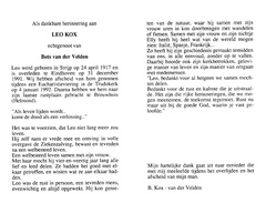 Leo Kox Bets van der Velden