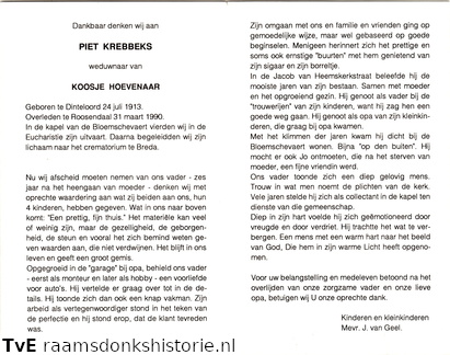 Piet Krebbeks Koosje Hoevenaar