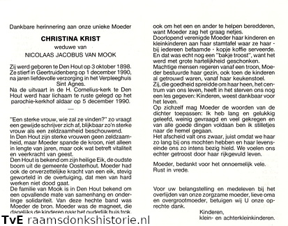 Christina Krist- Nicolaas Jacobus van Mook
