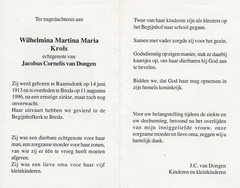 Wilhelmina Martina Maria Krols Jacobus Cornelis van Dongen