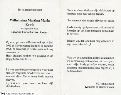 Wilhelmina Martina Maria Krols Jacobus Cornelis van Dongen